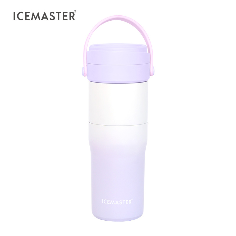 Vasos de frasco de vacío con tapa y base dual de diseño plegable, 650ml, 12 usos